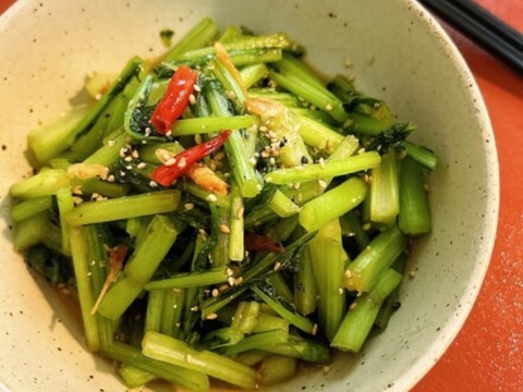 小松菜をレンチンで中華風味和え